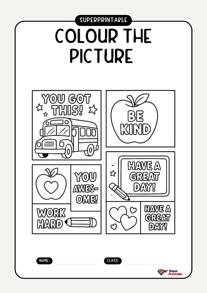 Back to School August Coloring Pages for Kids - SuperPrintable