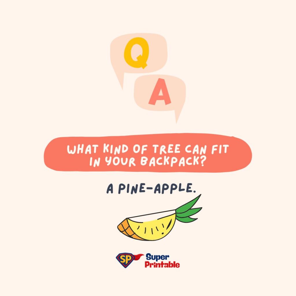 "Graphic with a playful tone shows a Q&A joke: 