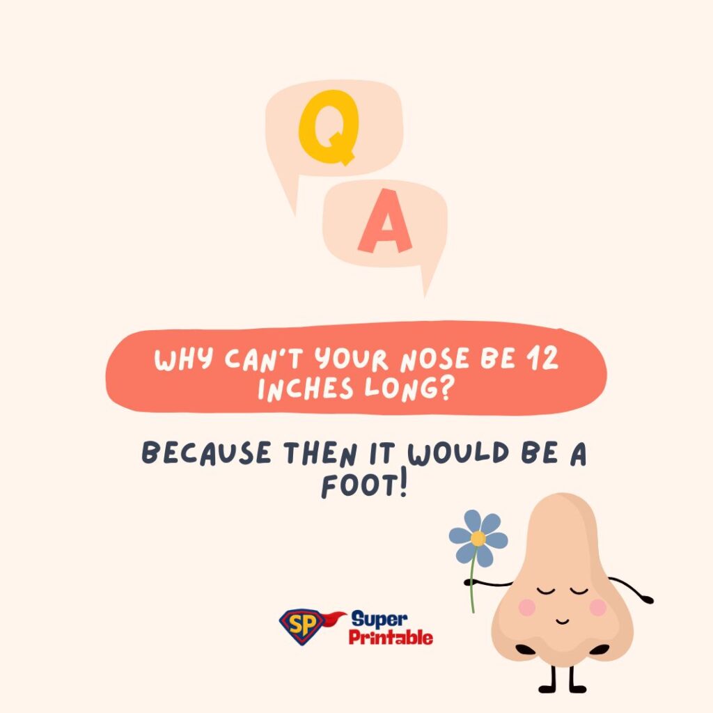 A playful illustration with a Q&A joke: "Why can