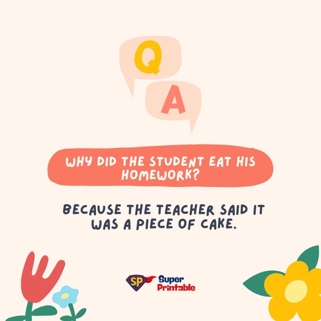 "Image with speech bubbles showing a joke: Q: 
