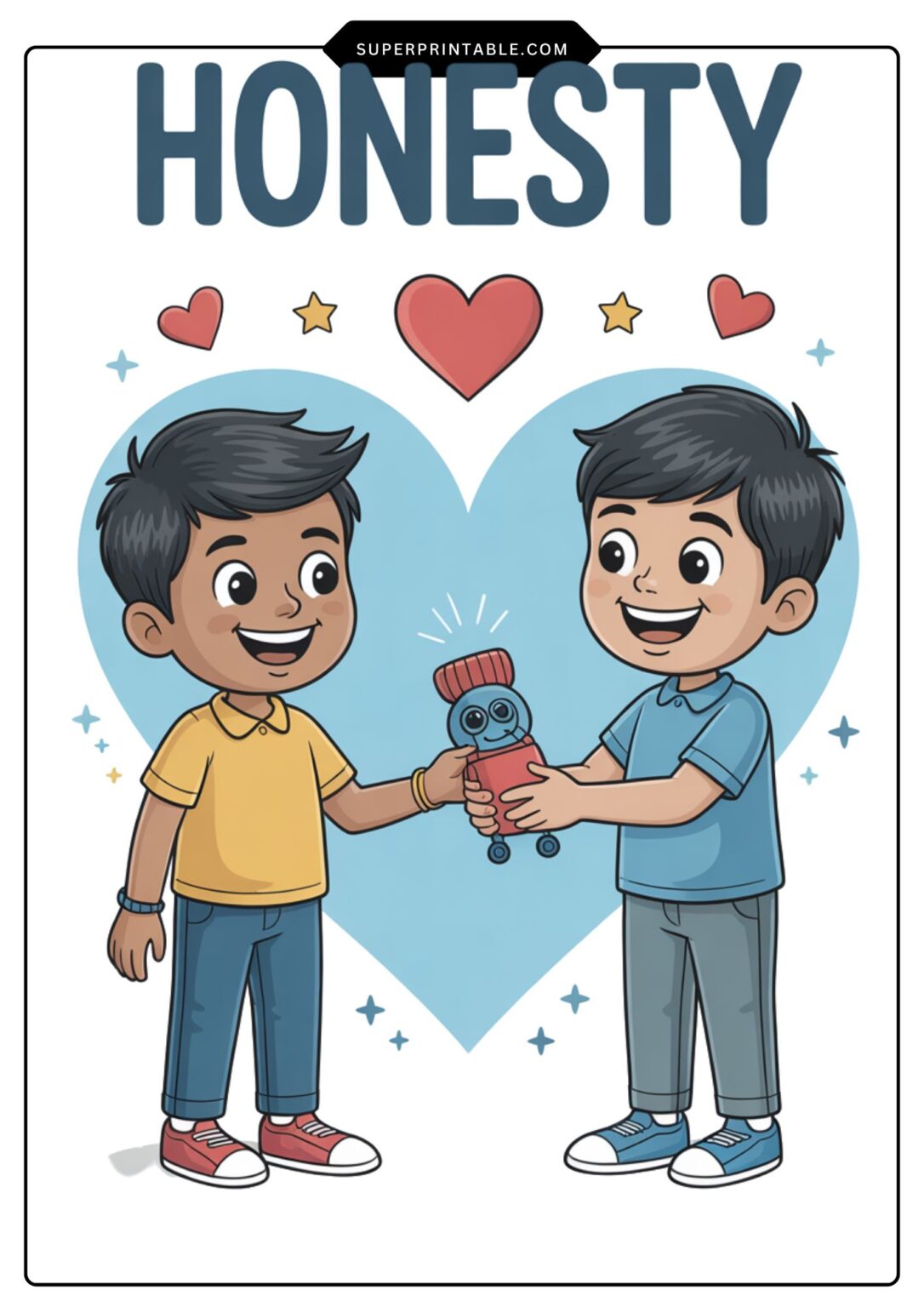 Flash Core Values 24 Community and Values Flash Cards for Kids - SuperPrintable