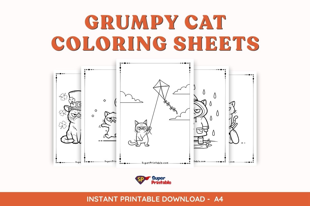 70 Funny Grumpy Cat Coloring Pages – Free Printables