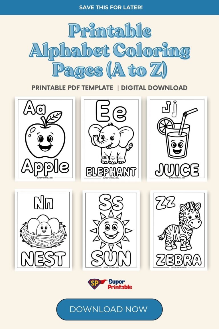 Printable Alphabet Coloring Pages (A to Z) | Free PDF Printables ...