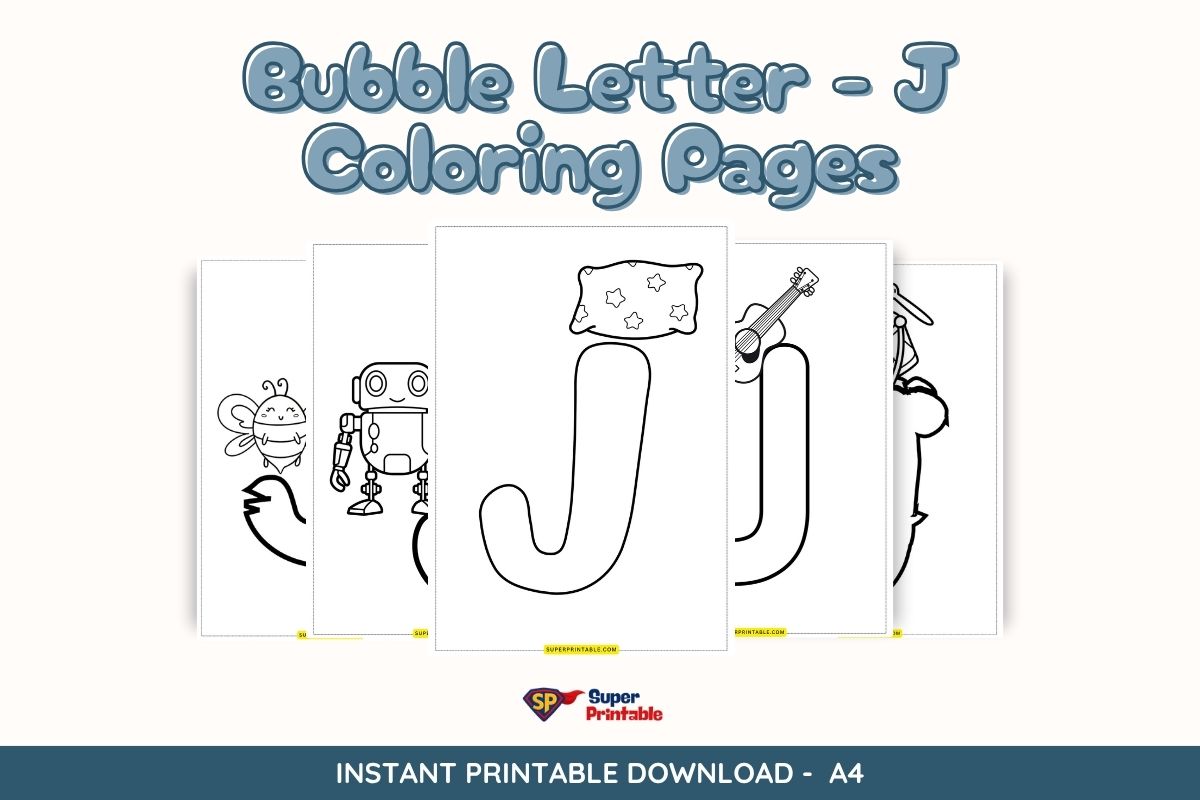8 Bubble Letter - J Coloring Pages | Free PDF Printables