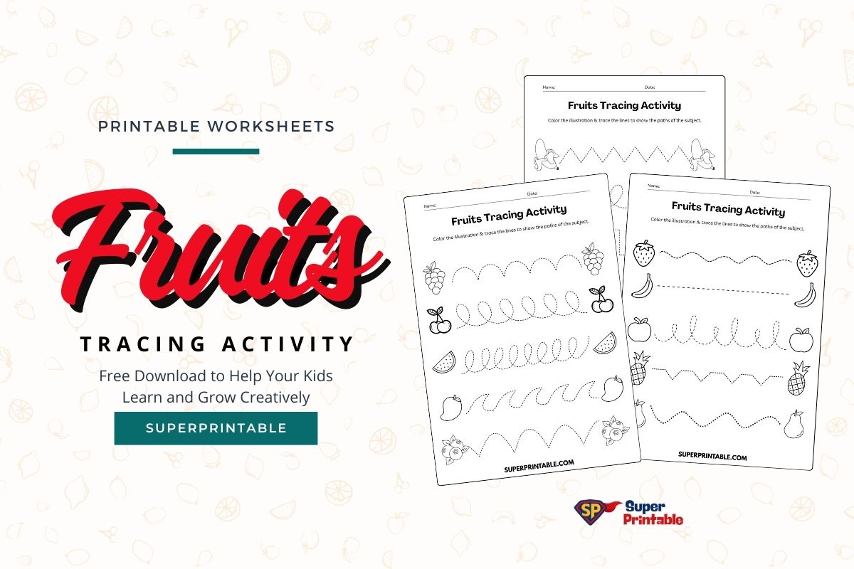 Fruits Tracing Activity | Free PDF Printables