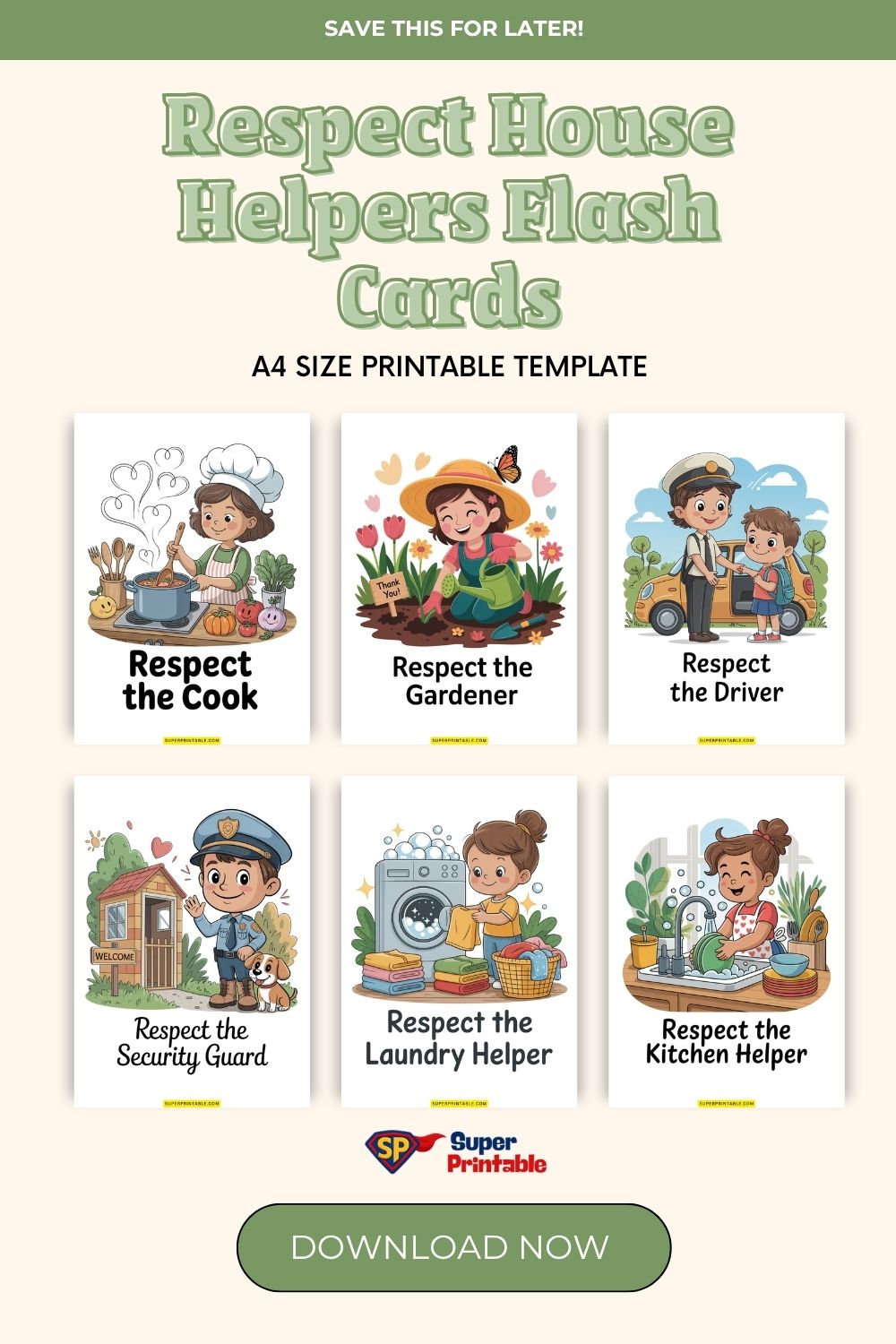 10 Respect House Helpers Flash Cards | Free PDF Printables