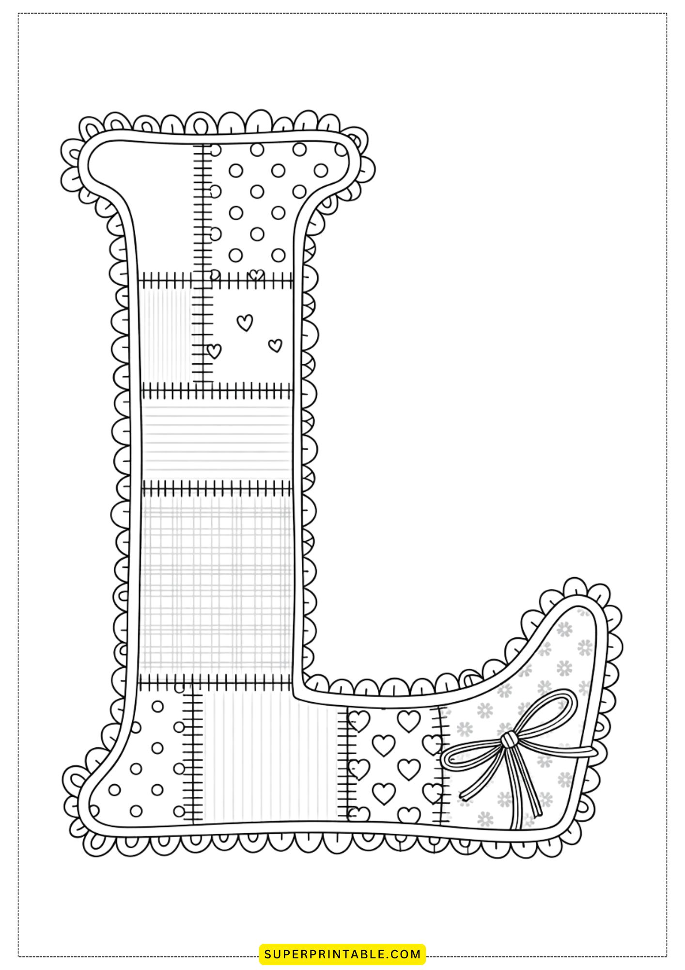 The Quilted Letters Collection Coloring Pages | Free PDF