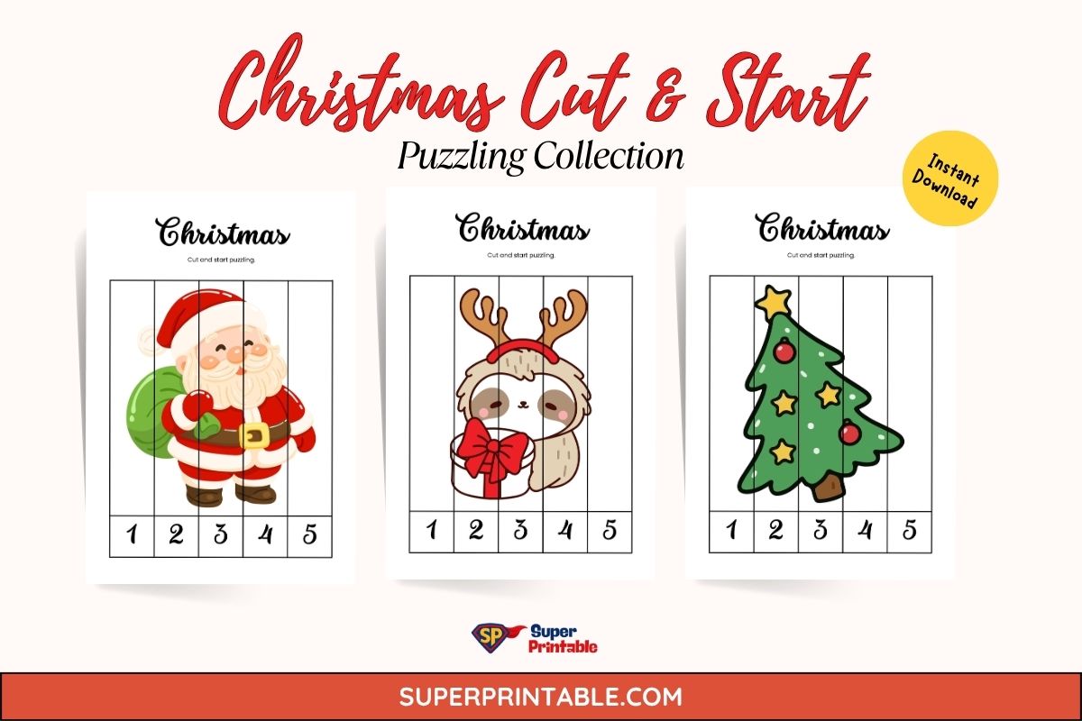 60 Christmas Cut & Start Puzzling