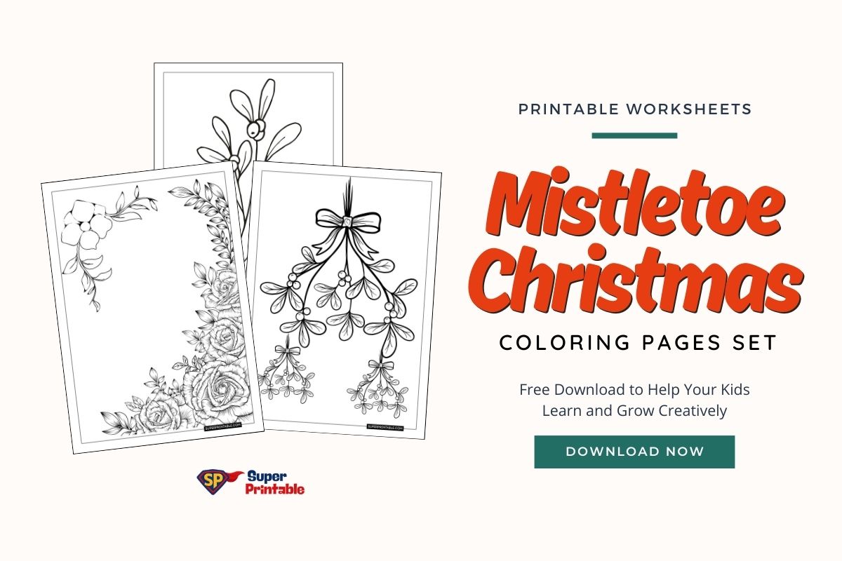 20 Mistletoe Christmas Coloring Pages