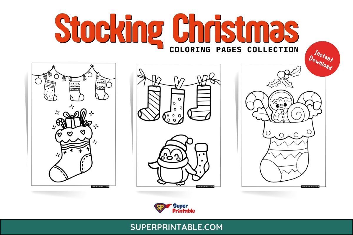 20 Stocking Christmas Coloring Pages
