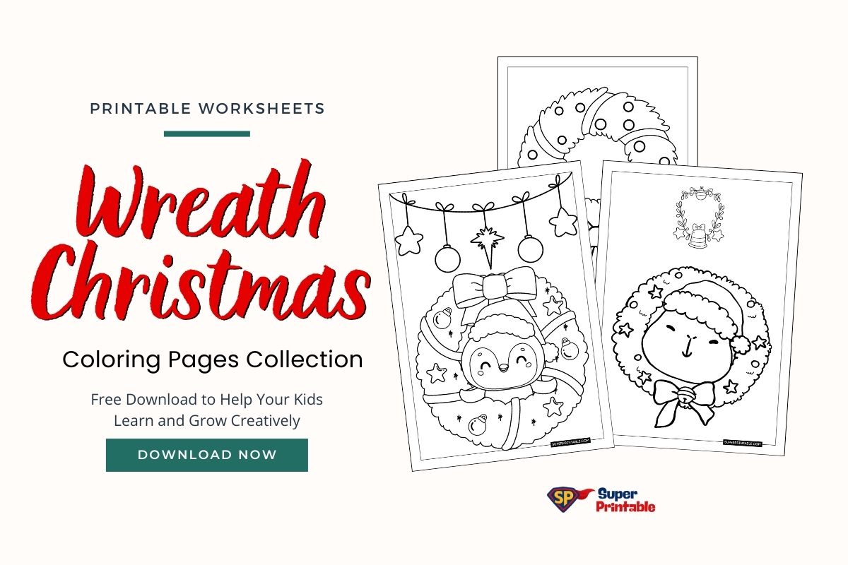 20 Wreath Christmas Coloring Pages