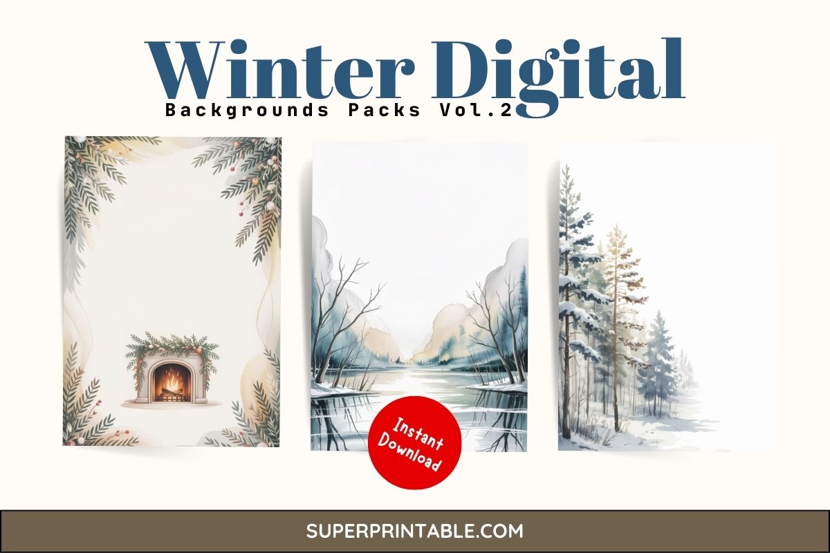 40 Winter Digital Backgrounds Packs Vol.2