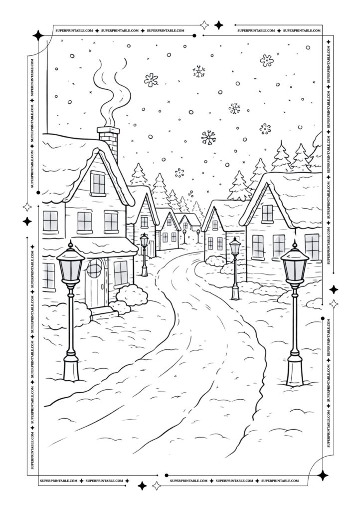 Cozy Christmas Coloring Pages 2