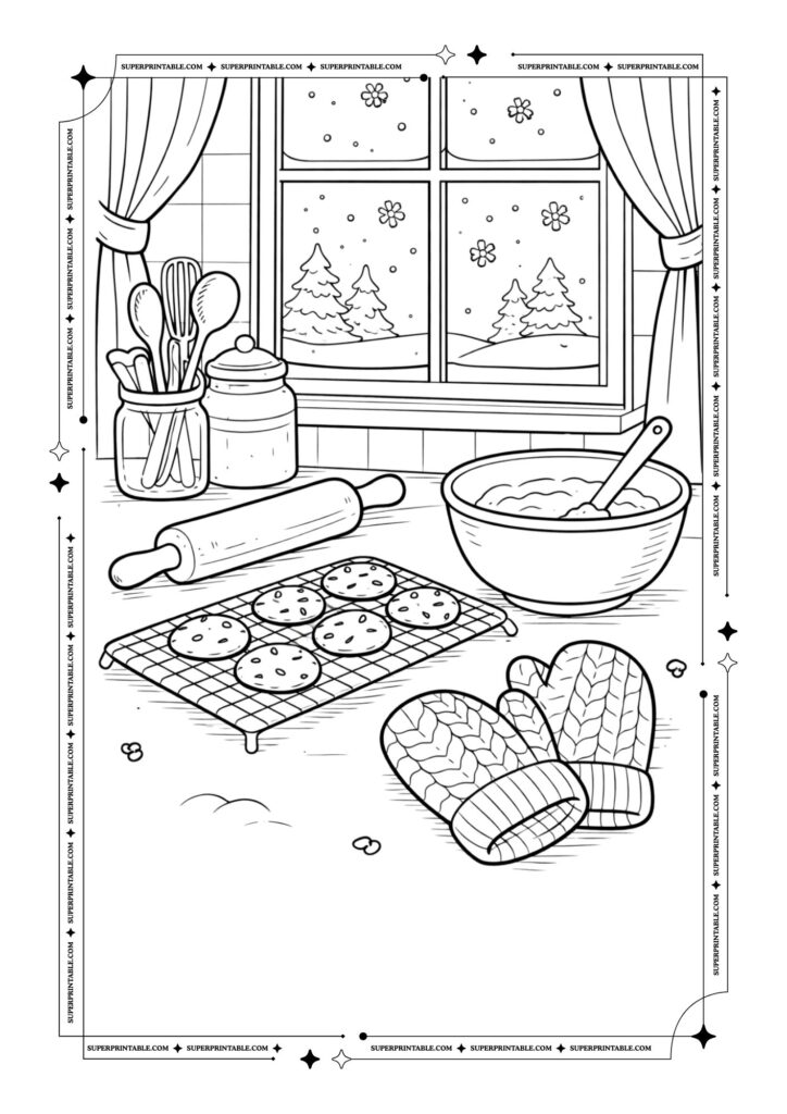 Cozy Christmas Coloring Pages 4