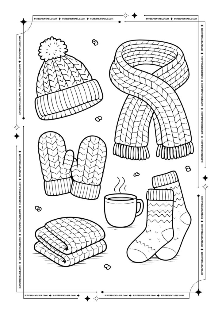 Cozy Christmas Coloring Pages 5