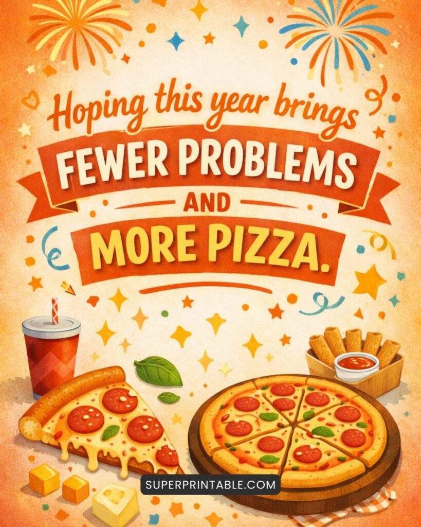 Hoping this year brings fewer problems and more pizza