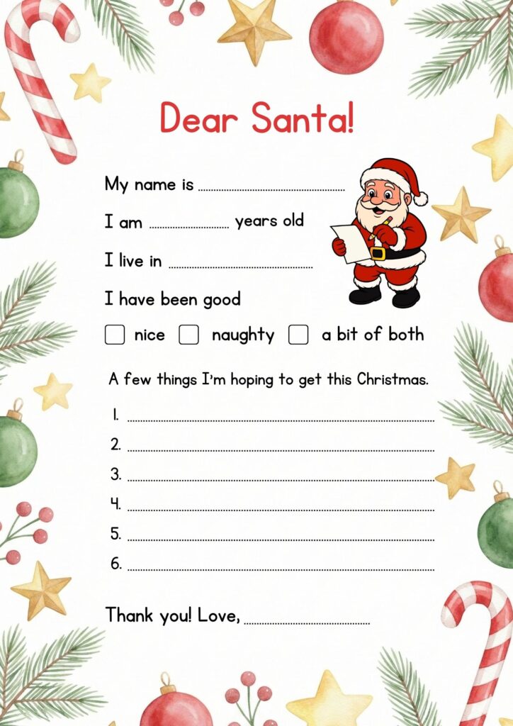 Letter to Santa Templates 3