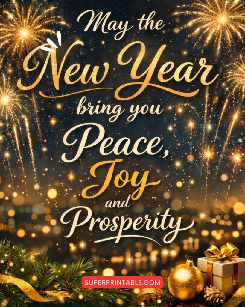 May the New Year bring you peace, joy, and prosperity