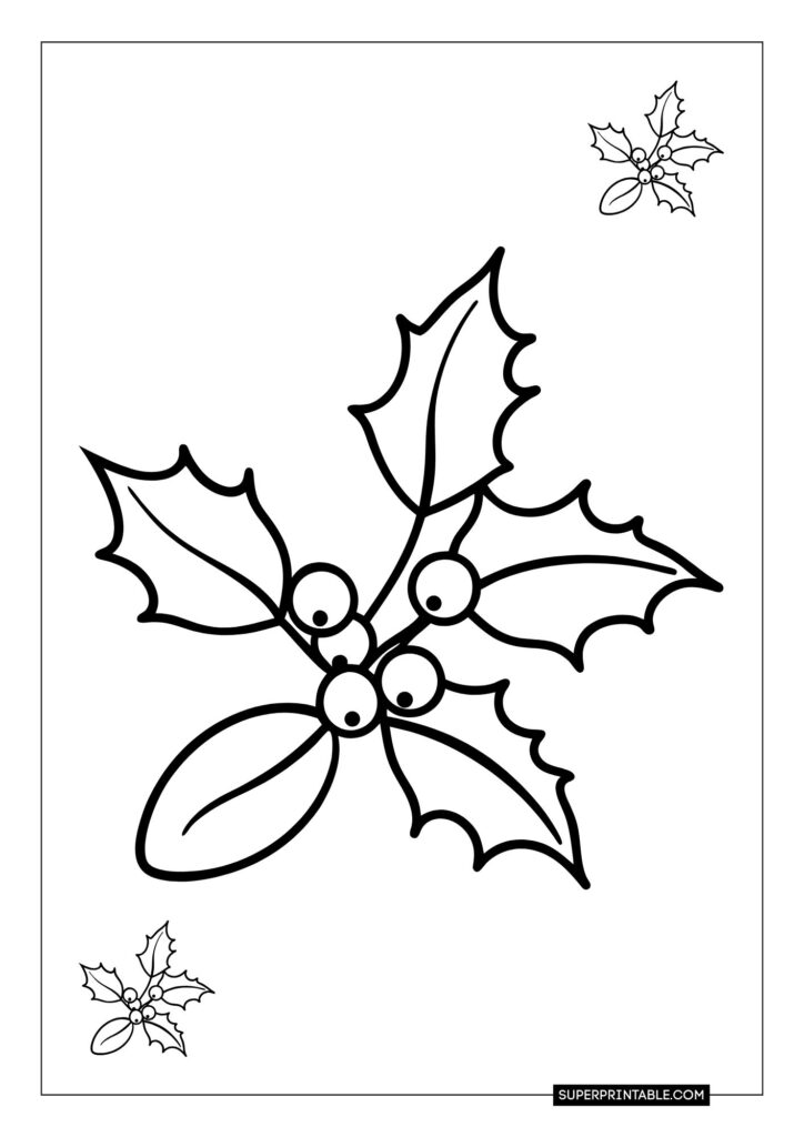 Mistletoe Christmas Coloring Pages 1