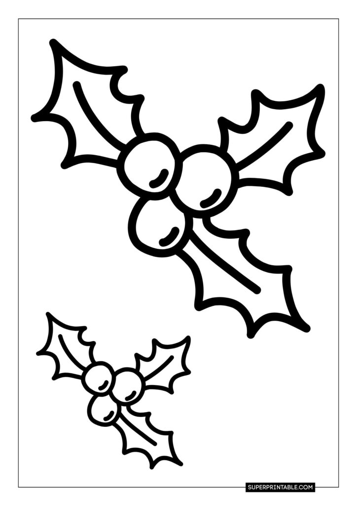 Mistletoe Christmas Coloring Pages 2