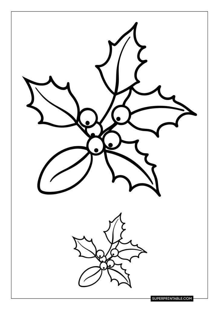Mistletoe Christmas Coloring Pages 3