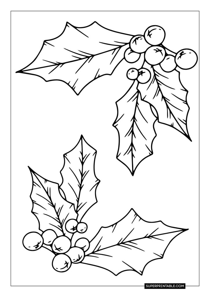 Mistletoe Christmas Coloring Pages 4