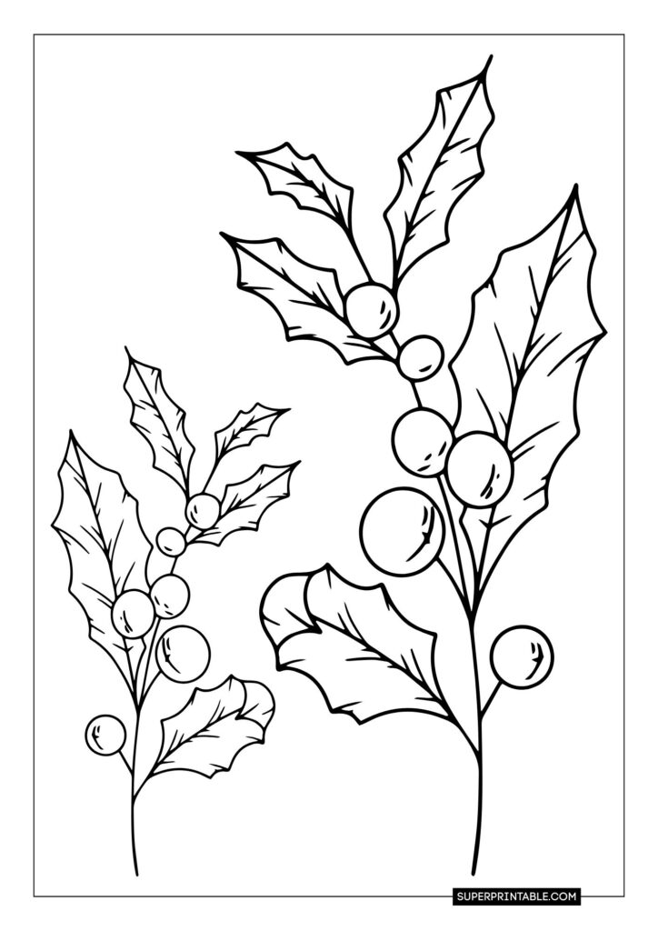 Mistletoe Christmas Coloring Pages 5