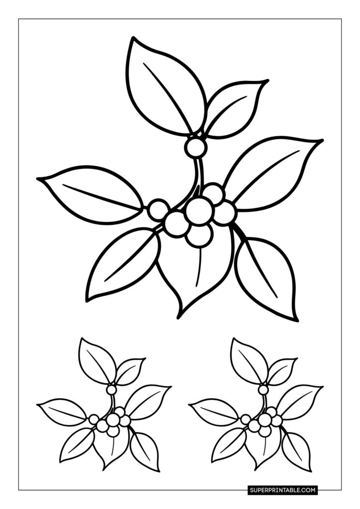 Mistletoe Christmas Coloring Pages 6