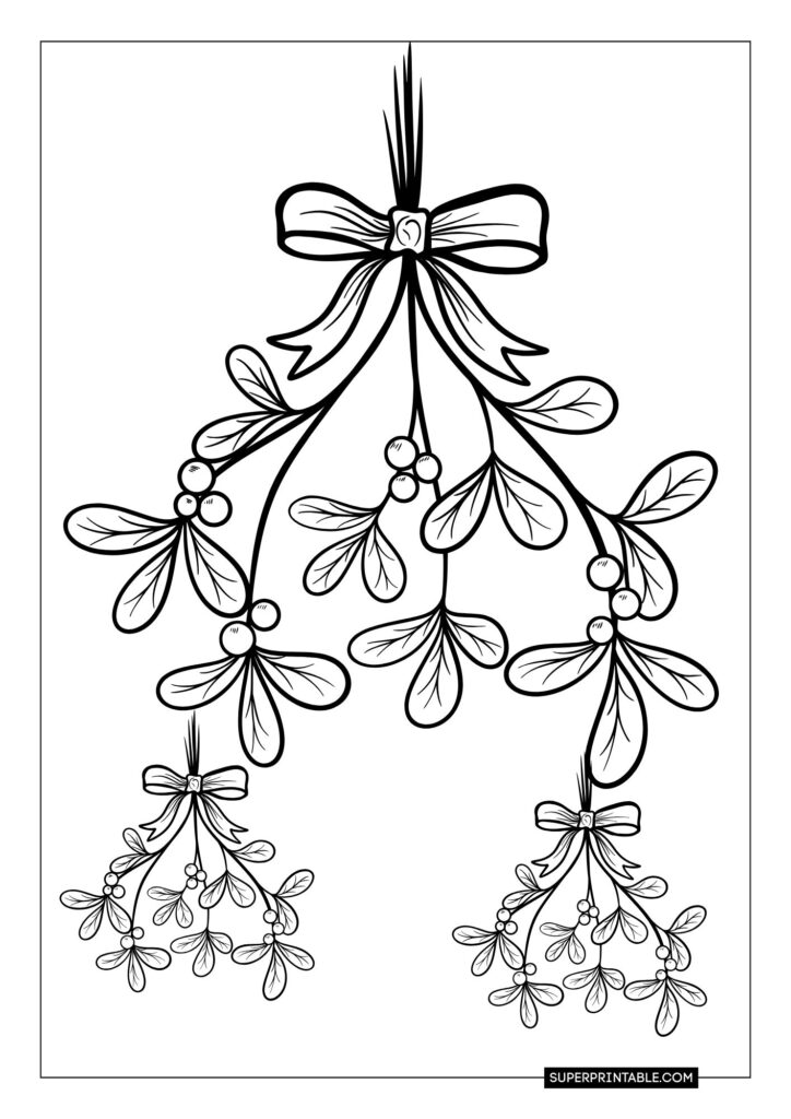 Mistletoe Christmas Coloring Pages 7