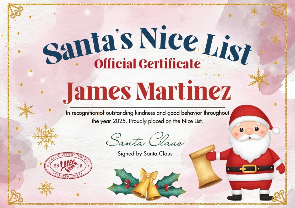 Official Nice List Certificate 1