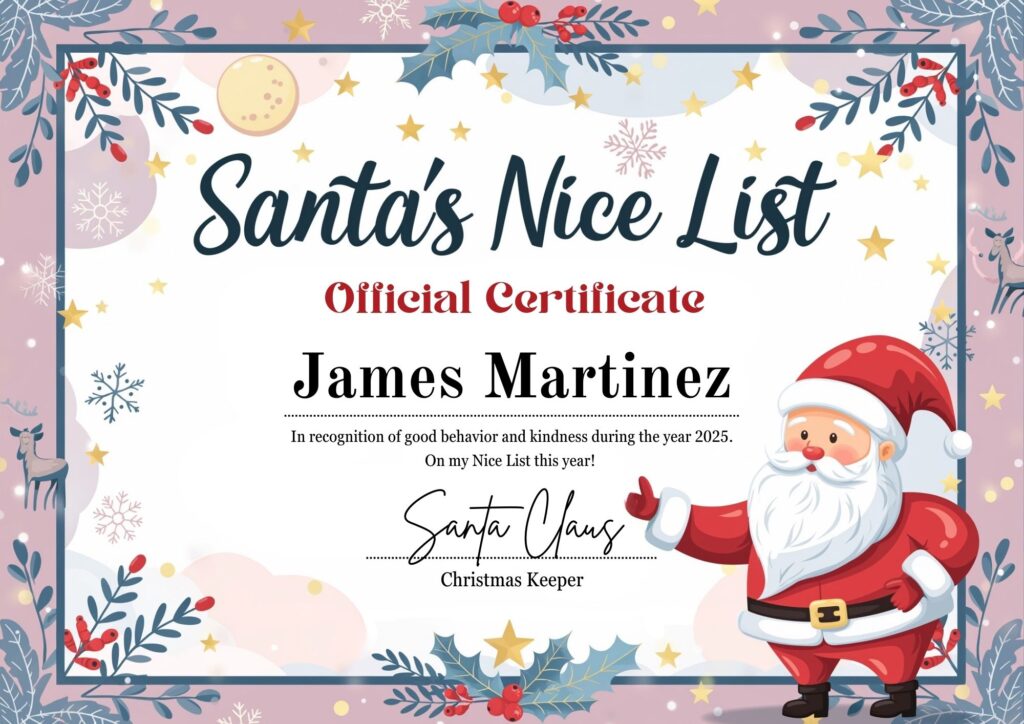 Official Nice List Certificate 3
