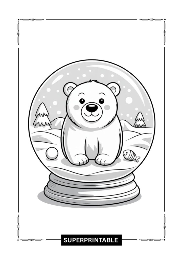 Winter Snow Globe Coloring Pages 2