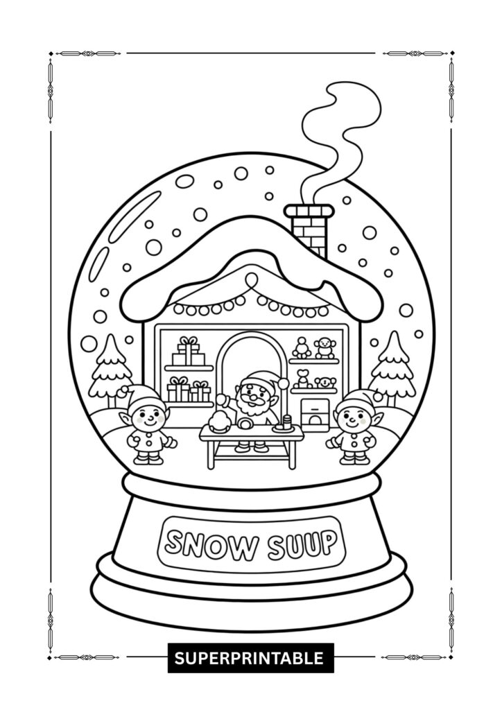 Winter Snow Globe Coloring Pages 5