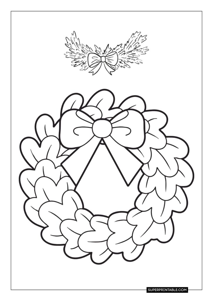 Wreath Christmas Coloring Pages 1