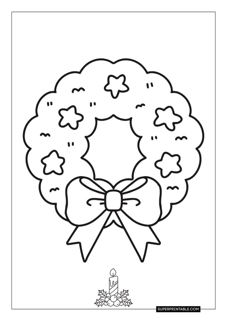 Wreath Christmas Coloring Pages 3