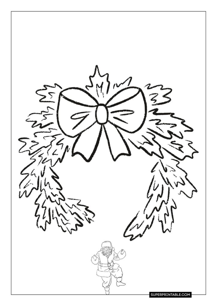 Wreath Christmas Coloring Pages 4