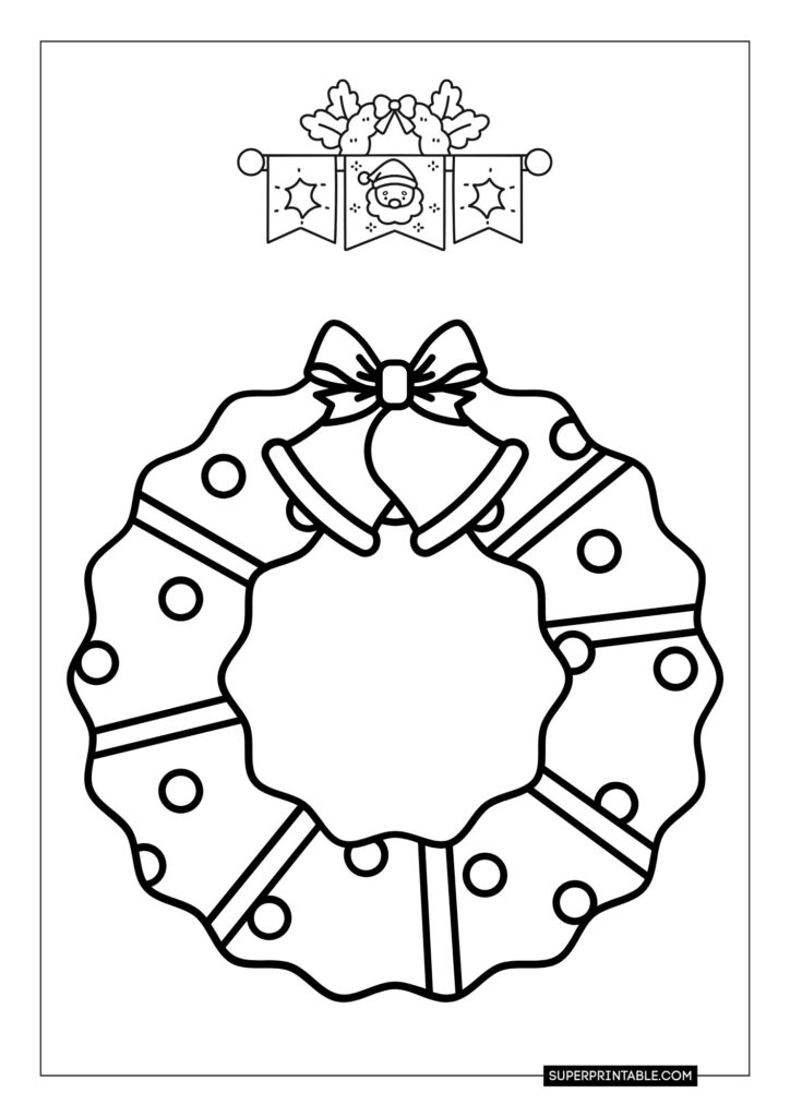 Wreath Christmas Coloring Pages 9