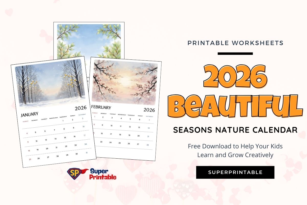 2026 Beautiful Seasons Nature Calendar (Free PDF Printables)