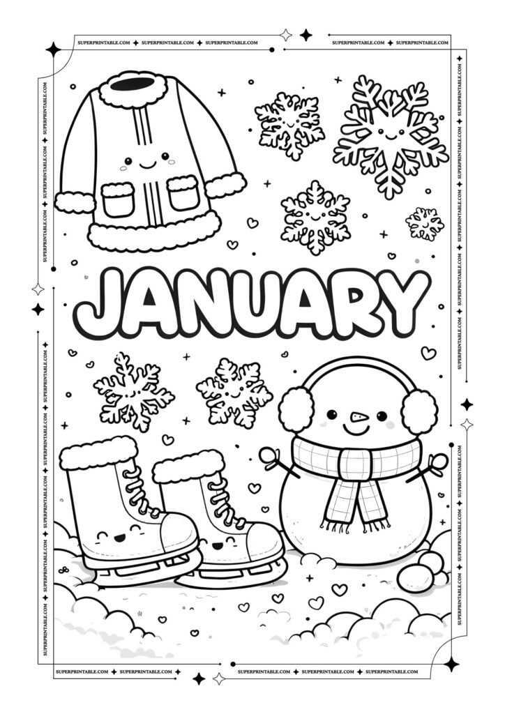 Cute Months Coloring Pages 1