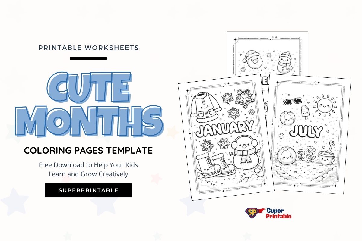 Cute Months Coloring Pages