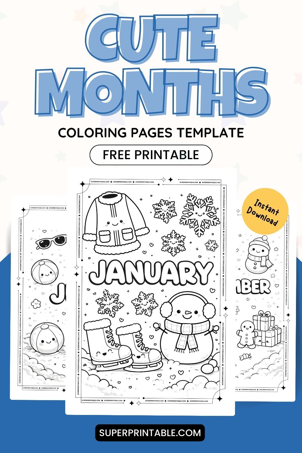 Cute Months Coloring Pages Pinterest Image
