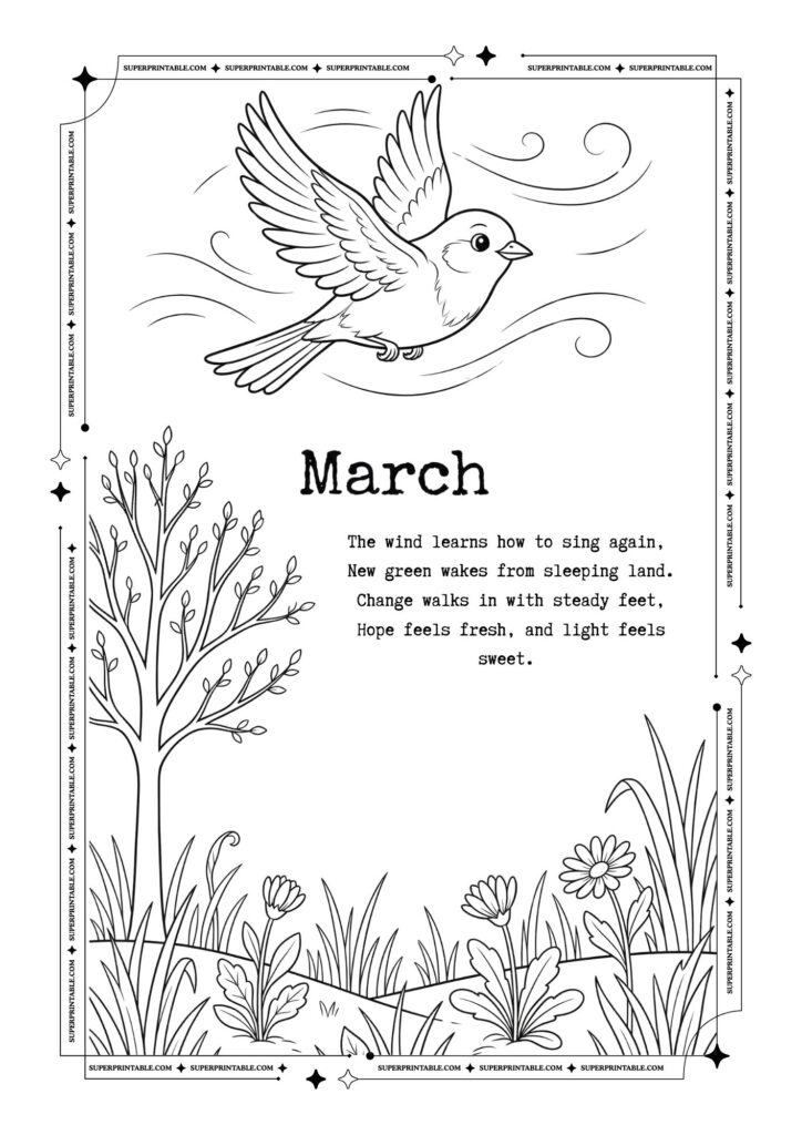 Poems & Gentle Months Coloring Pages 4