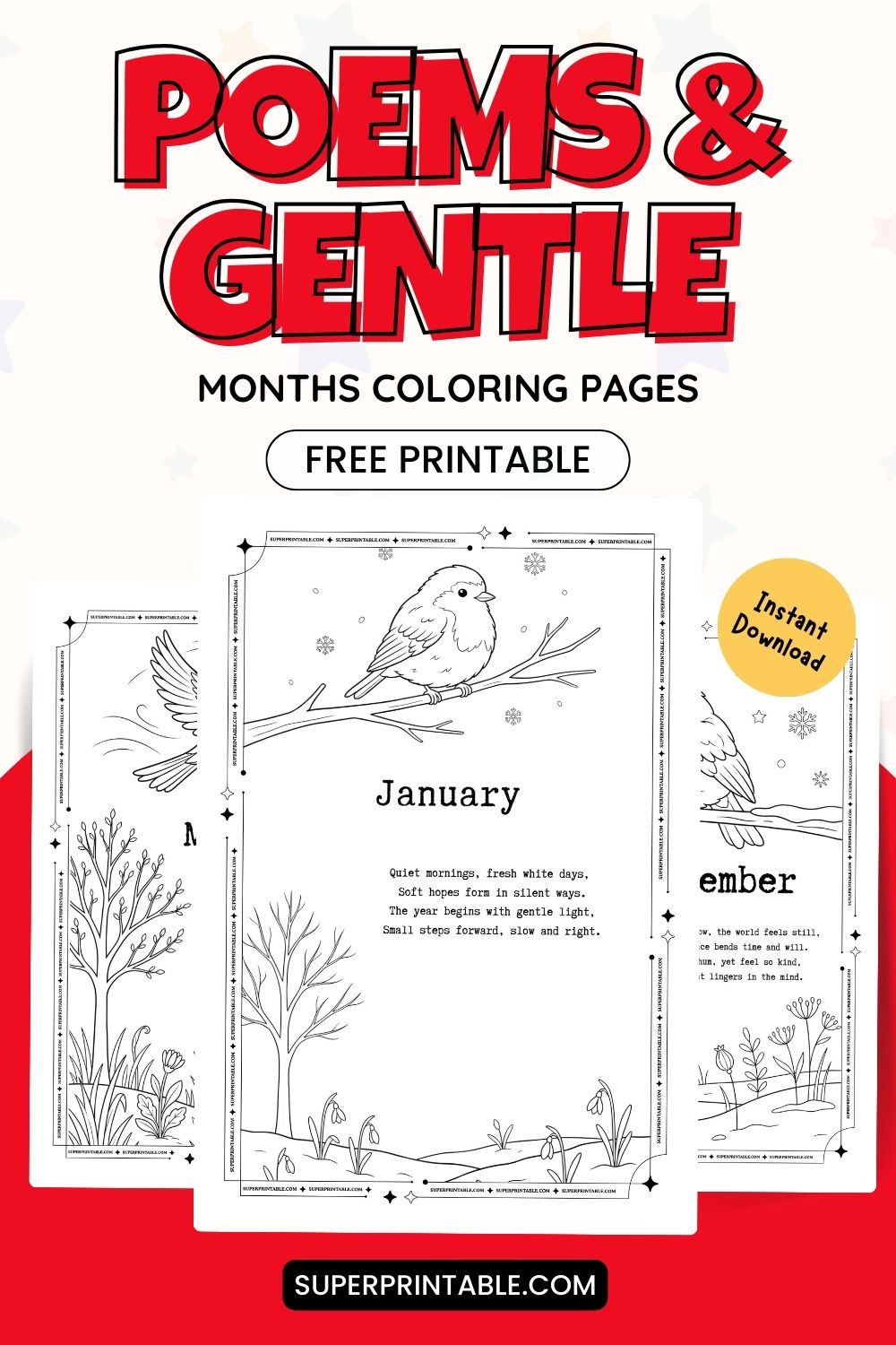 Poems & Gentle Months Coloring Pages Pinterest Image