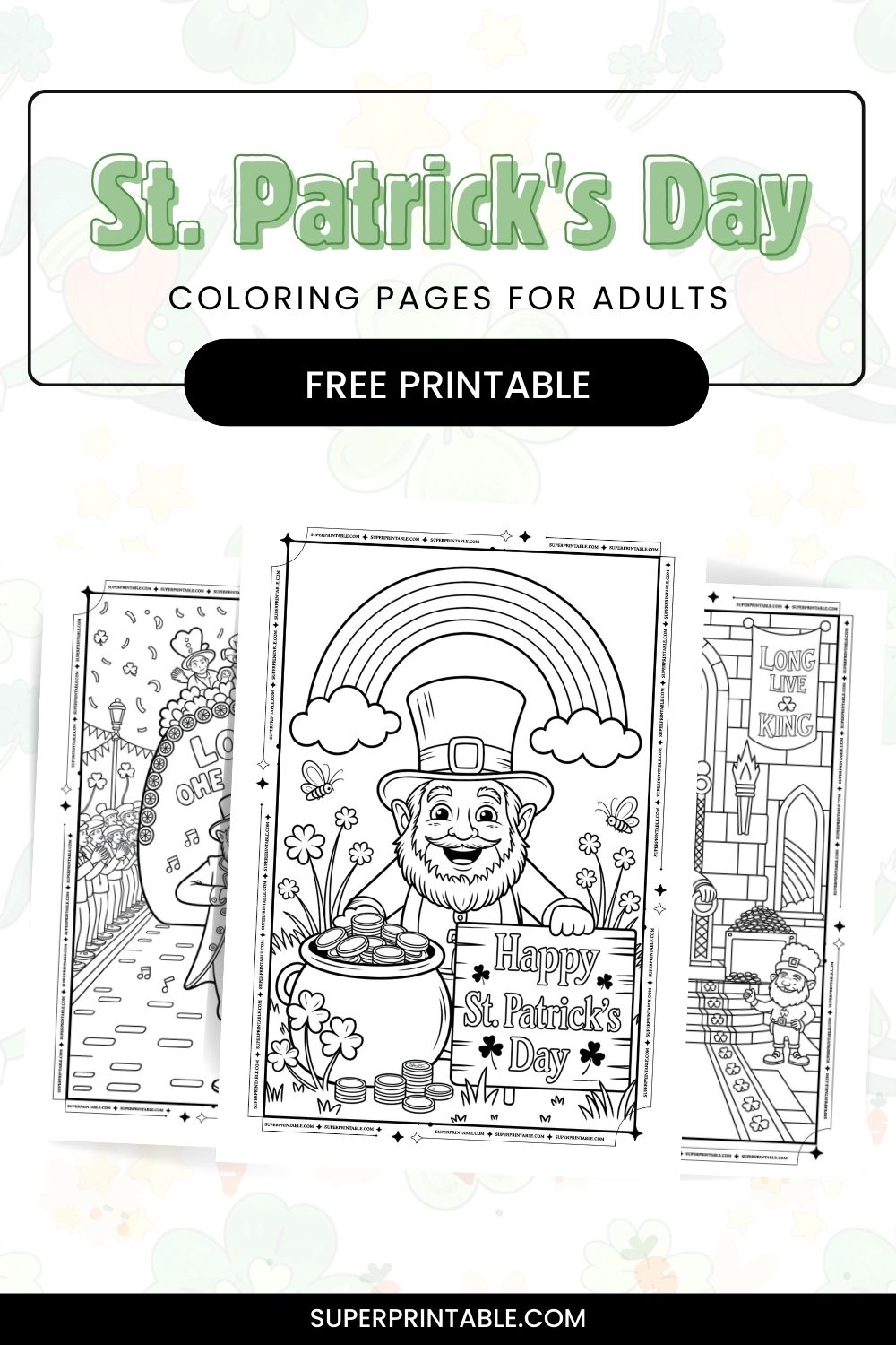 12+ St. Patrick's Day Coloring For Adults Pinterest Image