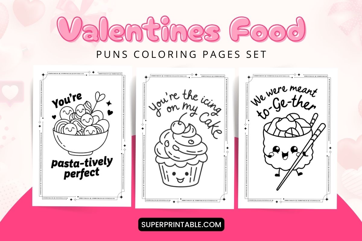 15 Valentines Food Puns Coloring Pages