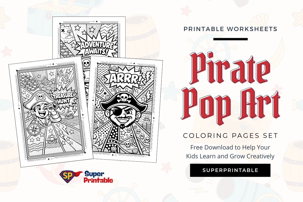 15+ Pirate Pop Art Coloring Pages