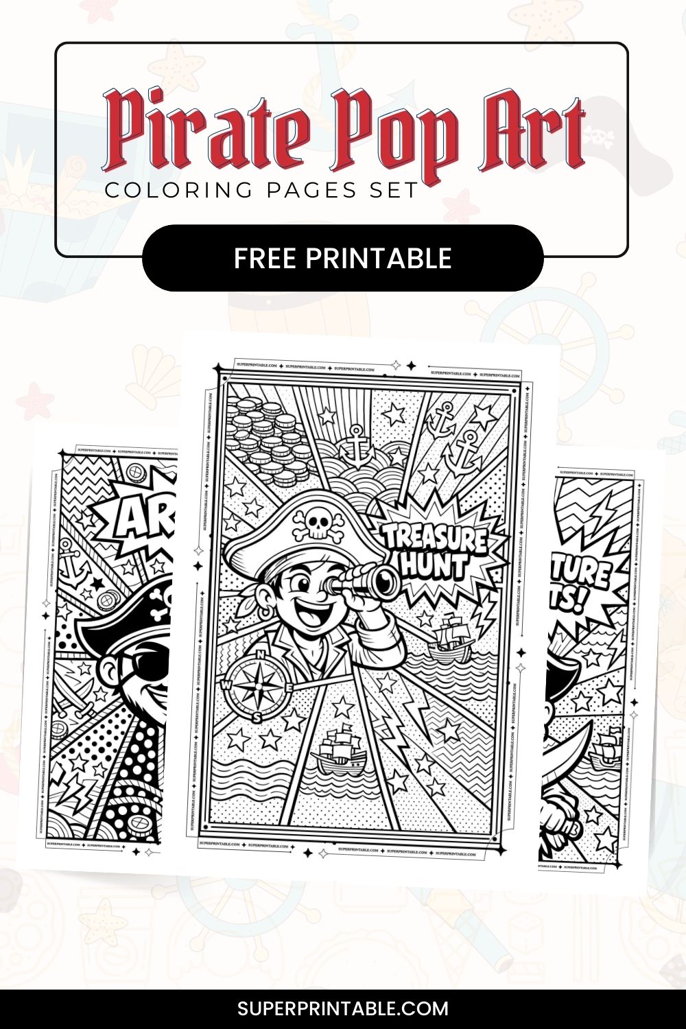 15+ Pirate Pop Art Coloring Pages Pinterest Image