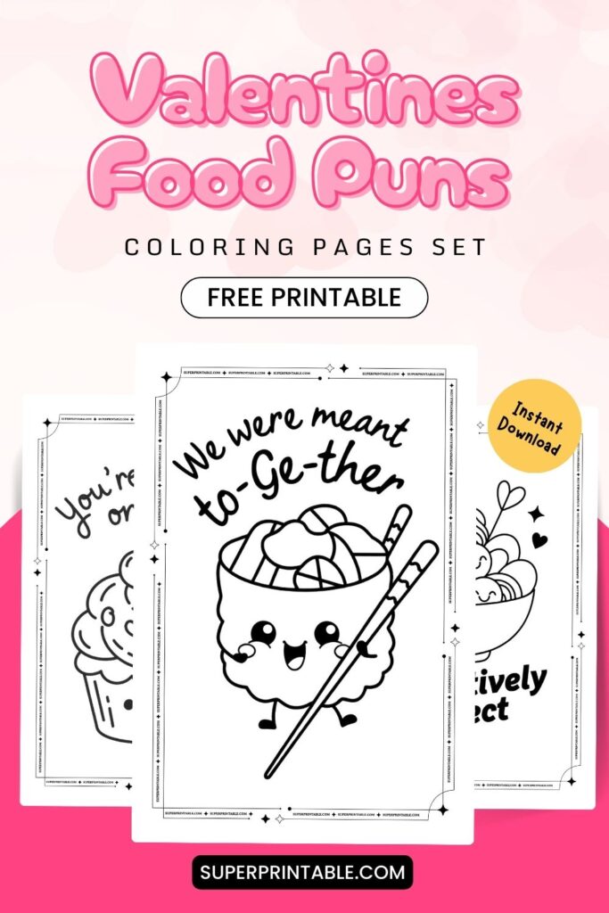15 Valentines Food Puns Coloring Pages Pinterest Image