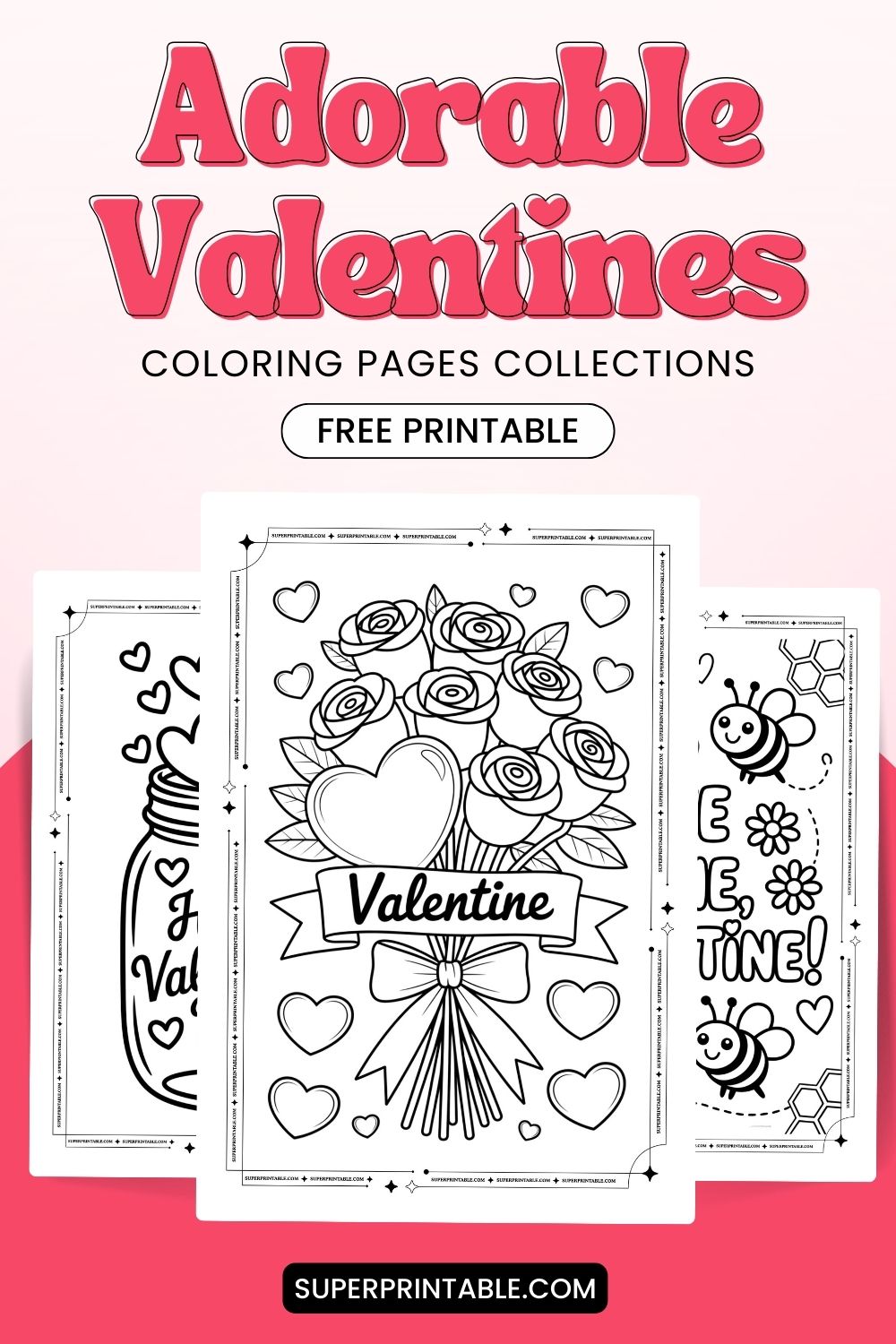 20 Adorable Valentines Coloring Pages Pinterest Image