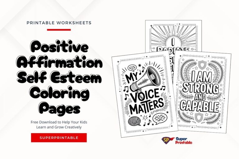 20 Positive Affirmation Self Esteem Coloring Pages For Adults